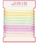 JIRIS Spiral Hair Ties, 10-Pack Small Phone Cord Hair Bands, No-Damage Elastic Coil Ponytail Hold...