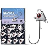 Natufish 15pcs 3D Fish Eyes Swimbait Jig Head for Fishing, 3/16 1/4 3/8 1/2oz Jig Heads for Fresh...