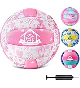 Lemmeko Soft Indoor Volleyball, Cushioned Cover Training Ball for Kids &amp; Youth, Silent Indoor Vol...