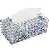 Sumnacon Crystal Rectangular Tissue Box Cover - Decorative Glass Tissue Box Holder, Sparkling Fac...