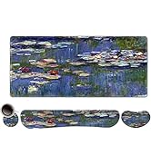 Extended Gaming Mouse Pad, Memory Foam Ergonomic Keyboard Mouse Wrist Rest Support Set, Large Des...