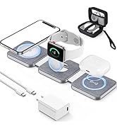 FutureCharger 3 in 1 Wireless Charging Station for Multiple Apple Devices, Foldable Magnetic Wire...