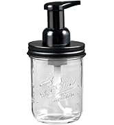 SheeChung Mason Jar Foaming Soap Dispenser, Glass Foaming Hand Soap Dispensers, Stainless Steel L...