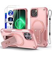 for iPhone 13 Pro Max case[Compatible with MagSafe][with 2 * 9H Tempered Glass Screen Protector],...