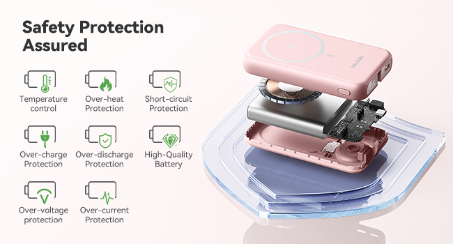 Haloun Magnetic Power Bank pink-6-1