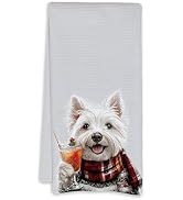 Cabana Bro Christmas West Highland Terrier Kitchen Towels, Christmas Funny Westie Gifts for Women...