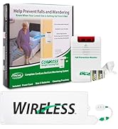 Smart Caregiver Wireless Bed Alarm System - Cordless Weight Sensing Bed Alarm Pad (10” x 30”) wit...
