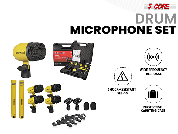 drum mic kit drum microphone set 7 piece drum set drum mic set recording studio kit percussion mic