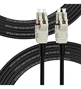 FLYPROFiber OM3 50M/164ft LC to LC Outdoor Armored Fiber Patch Cable, Length Options: 10m-300m, 1...