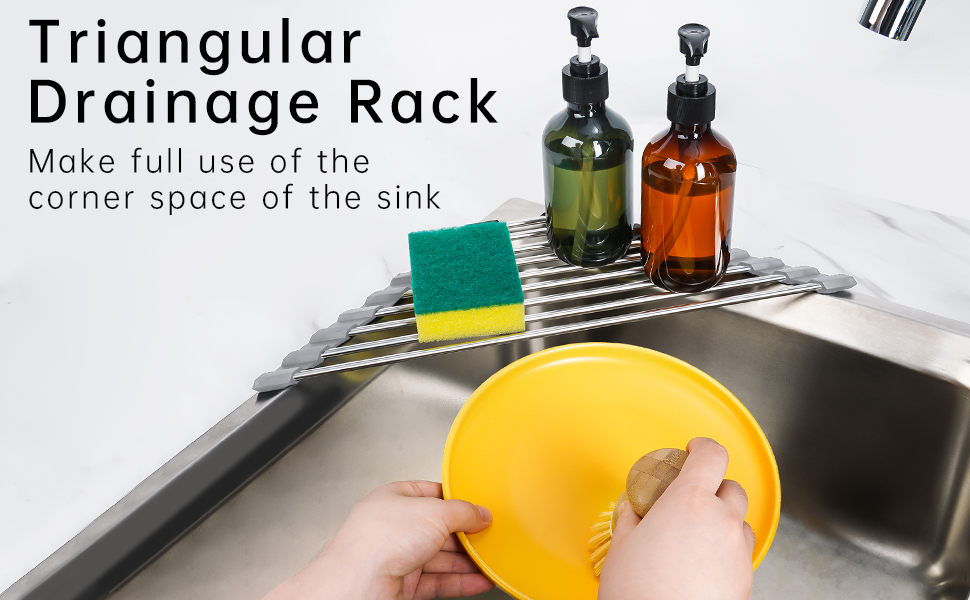Roll Up Dish Drying Rack, Tomorotec Over The Sink Dish Drying Rack Portable Stainless Steel Rolling 