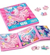 Magnetic Jigsaw Puzzles for Toddlers Kids 3-8 Girls,(3 36-Pieces) Travel Puzzles Toys for Kids Ag...