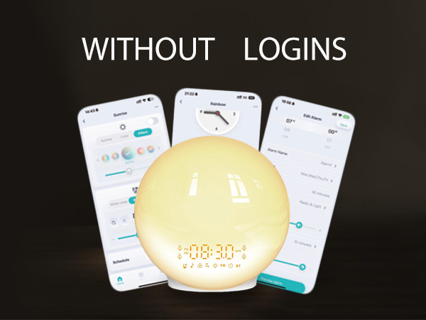 Smart Sunrise Alarm Clock with No Signup APP