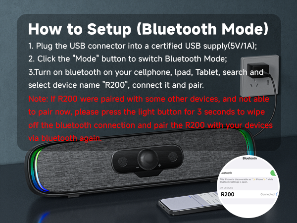 How to Setup (Bluetooth Mode)