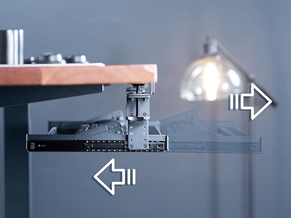 Clamp-on Height Adjustable Tilting Keyboard Tray