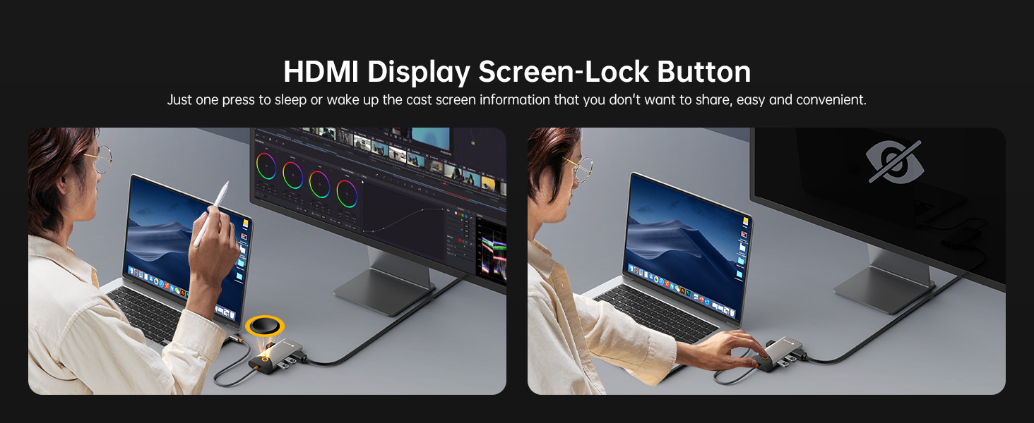 Hdmi Display Screen-Lock Button