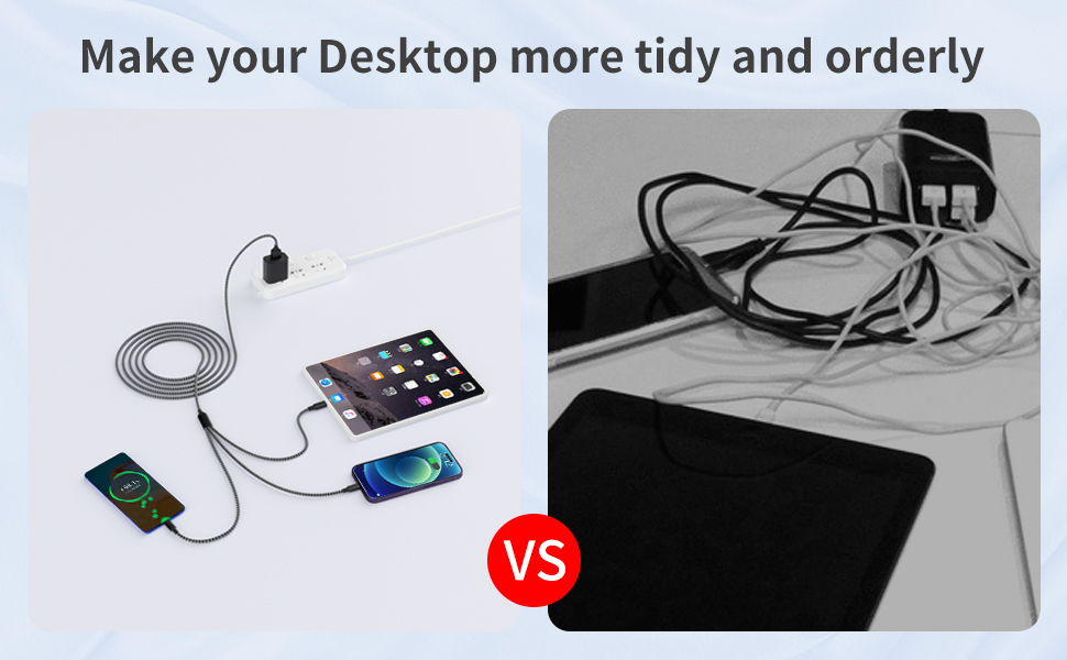 3 in 1 Charging Cable 2Pcs 4FT