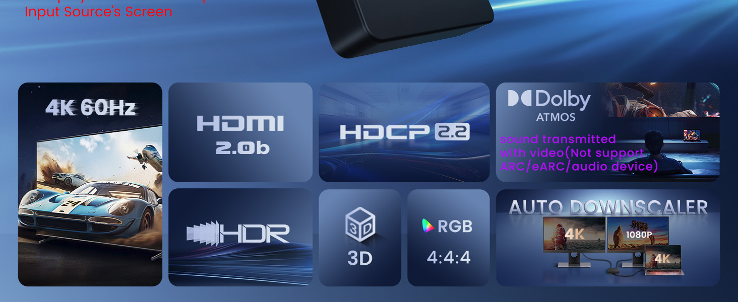 hdmi 2.0 splitter 1 in 2 out