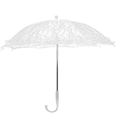 Toddmomy Lace Umbrella Parasol Floral White Umbrella Vintage Wedding Bridal Umbrella Photography ...