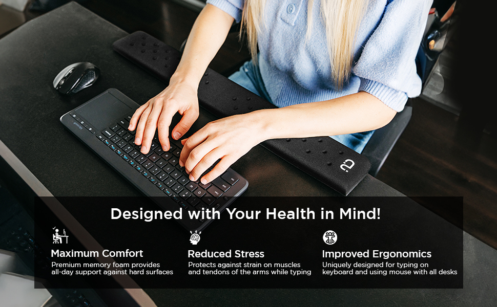 designed with your health in mind wrist rest