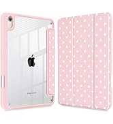 Polka Dot Case for iPad Air 5th/4th Generation 10.9 Inch 2022/2020, Clear Acrylic Back TPU Bumper...