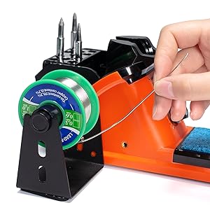 taking solder wire from the YIHUA 926LED III solder wire dispenser