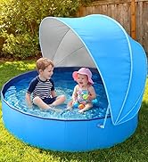 Jasonwell Kiddie Baby Pool with Canopy - Foldable Infant Toddler Kids Pool with Shade Baby Beach ...