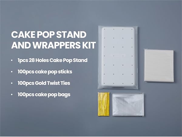 CAKE POP STAND AND WRAPERS KIT