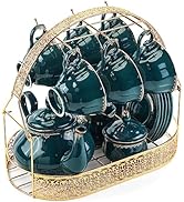 CHENP.HMC Tea Set 22-Piece Porcelain Ceramic Coffee Tea Gift Sets Cups Saucer Service for 6 Teapo...