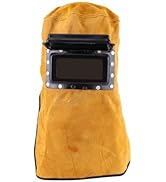 Respicefinem Welding Helmet Mask with Lens Leather Welding Hood Work Hat Adjustable Welding Helme...