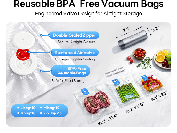 Reusable Vacuum Sealer Bags for Food