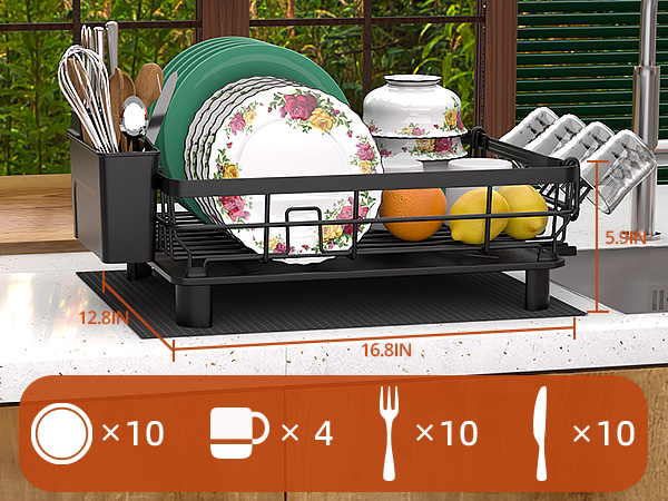 black dish drying rack