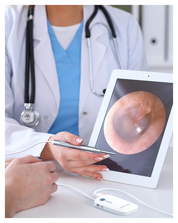 ear camera with light