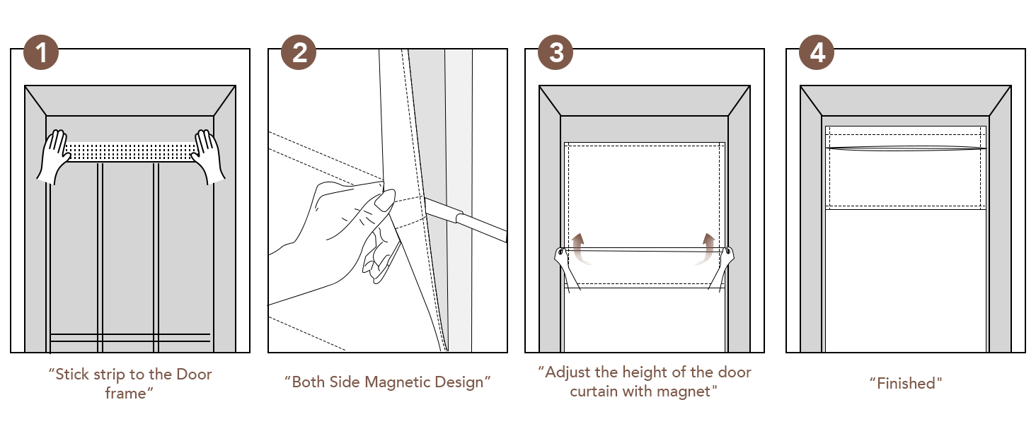 No Drill French Door Curtain Adhesive Top Cordless Roman Shade for Kitchen Living Room Privacy