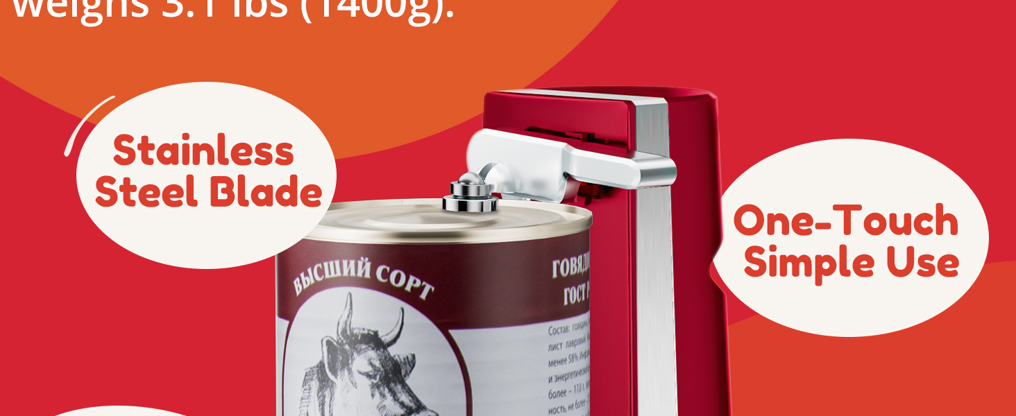 NK-0734 Easy one-touch can opener with long-lasting stainless steel cutting blade