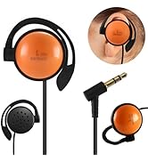 EXMAX Foamless Wired Single Headphones 3.5mm Left-Side Earphone Ear-Hook Headphone for Wireless T...