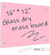 Pink Glass Dry Erase Whiteboard, 12