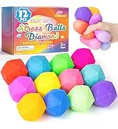 VISCOO 12 Pack Diamond Slow Rising Stress Balls, Soft Stress Cube, Nice Cube Squishy Fidget Toys ...