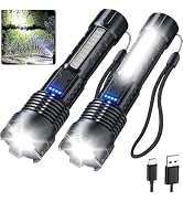 Ewenele Rechargeable Flashlights High Lumens 2 Packs, 980,000L Super Bright Zoomable Tactical Fla...