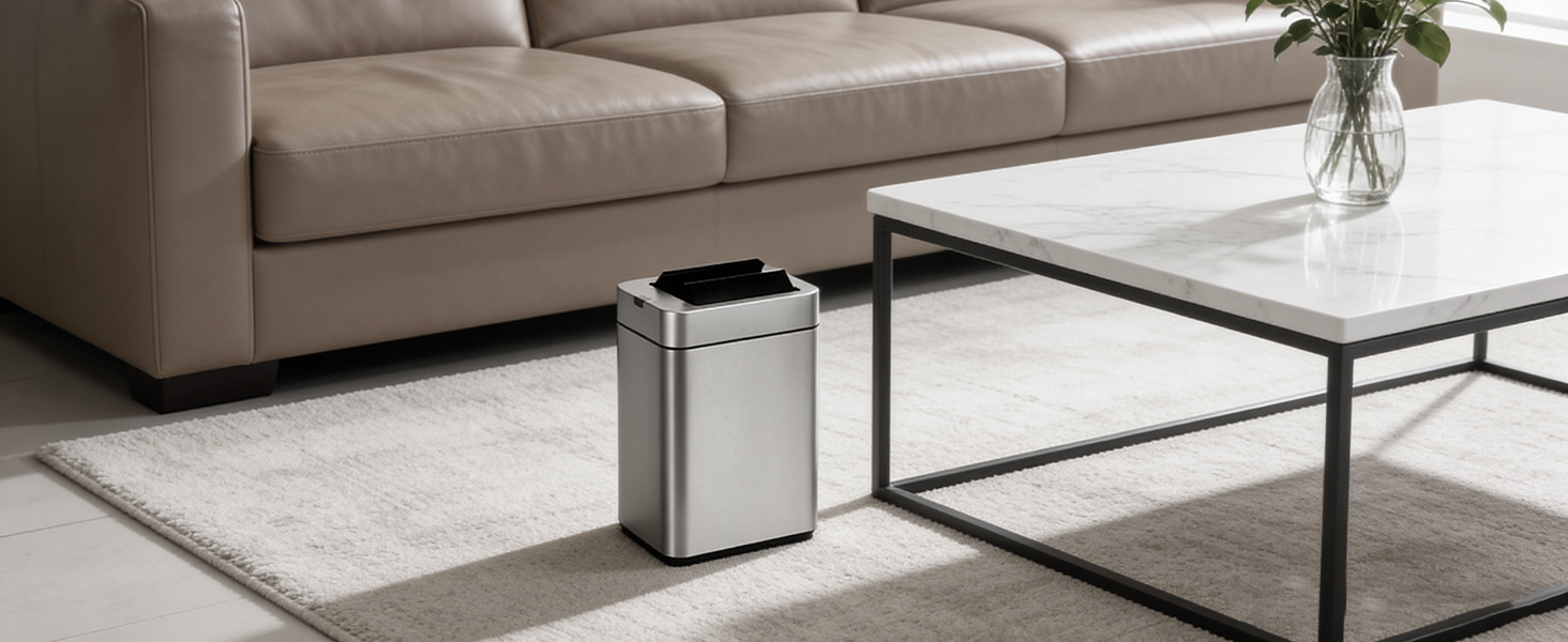 automatic bathroom trash can