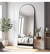 Prywot Arched Floor Mirror, 56 "x 20" Full Length Mirror Wall Mirror Hanging or Leaning Arched-To...