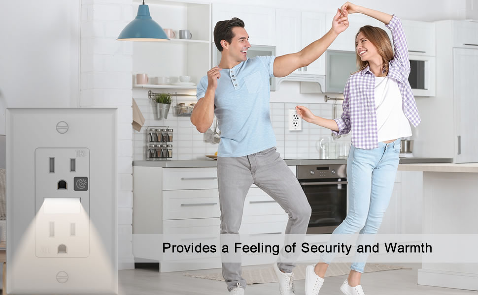 SOZULAMP nightlights wall mount outlet receptacle,Illuminated guidelight Tamper resistant,15A 125V