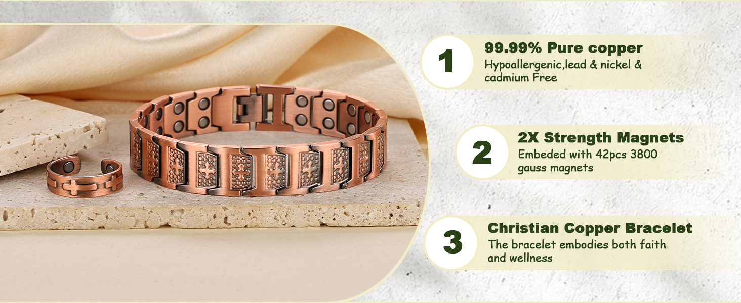 copper magnetic bracelet for men