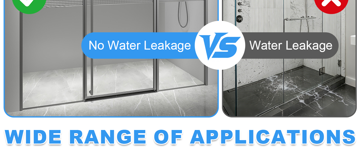 fit for in Swing or Out Swing Doors Shower Door Bottom Seal for Frameless Shower Door Seal