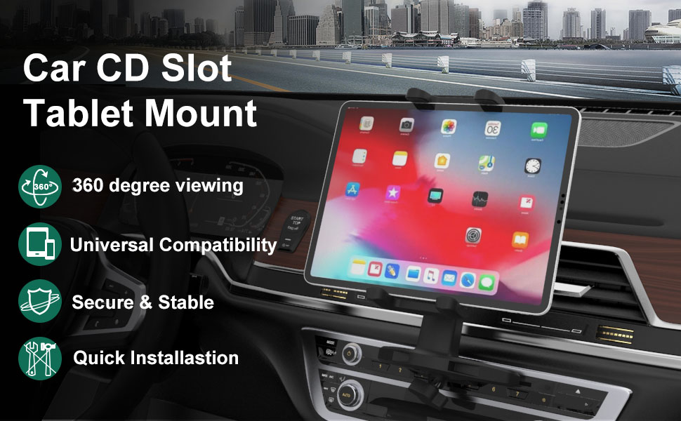 Cuxwill Car Tablet Mount CD Slot Holder 