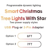 Super RGB Smart Christmas Tree Lights 7FT 400LED, DIY Color Changing Waterfall Xmas Tree Lights w...