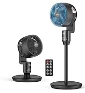 JRD Fan for Bedroom, 70° Oscillating Standing Fan, 100ft Pedestal Fans for Home Office, 90° Manua...