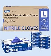 Supmedic Medical Soft Max Nitrile Exam Gloves, 1000 Pcs Powder-Free Latex-Free Food Safe Clean D...