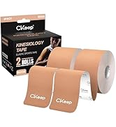 CKeep Kinesiology Tape, Uncut 2 Rolls, Original Cotton Elastic Premium Athletic Tape,Latex Free H...