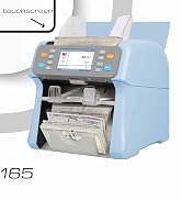 RIBAO MC-165 Two-Pocket Mixed Denomination Money Counter Machine, Value Counting, Blue Bill Count...