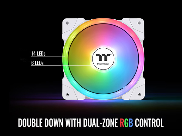 Thermaltake SWAFAN EX12 ARGB PC Cooling Fan - White - Dual Zone RGB Control
